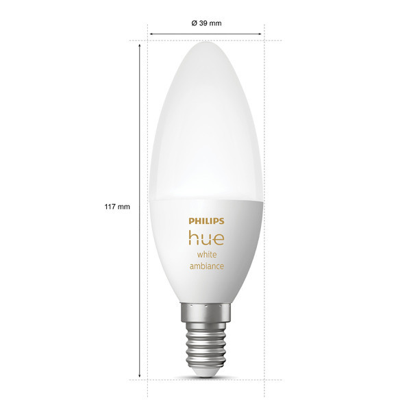 Philips Hue E14 ampoule intelligente bougie C39 Zigbee LPH02711 - 3