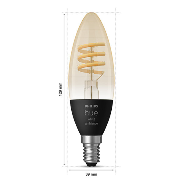 Philips Hue E14 ampoule intelligente bougie C39 réglable Zigbee - blanc chaud LPH03046 - 2