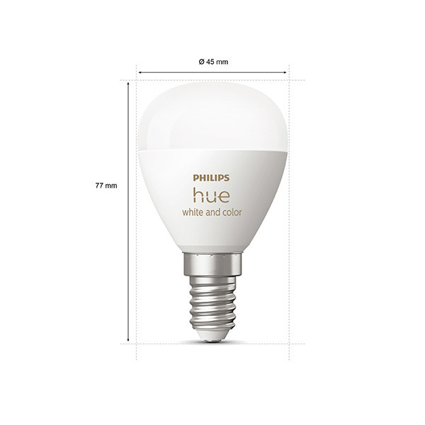 Philips Hue E14 ampoule intelligente sphérique P45 RGB Zigbee LPH03365 - 2