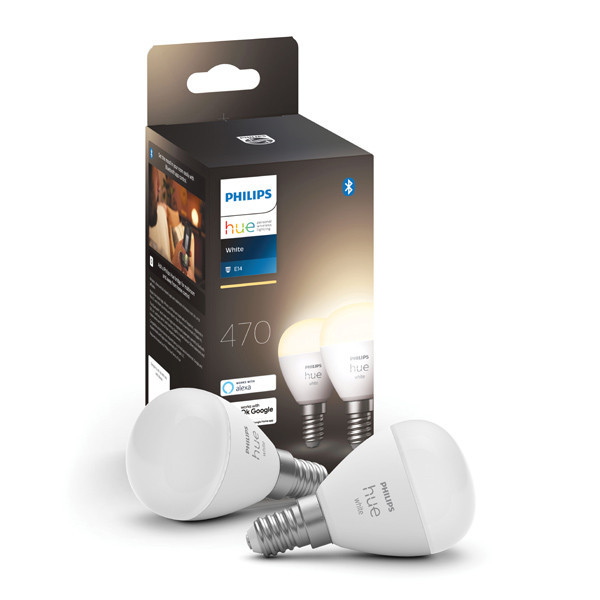 Philips Hue E14 ampoule intelligente sphérique P45 Zigbee (2 pièces) - blanc LPH02724 - 1