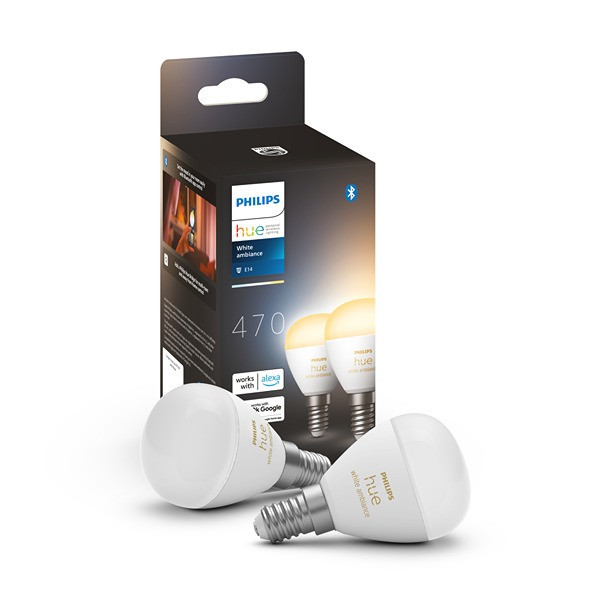 Philips Hue E14 ampoule intelligente sphérique P45 Zigbee (2 pièces) LPH03366 - 1