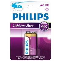 Philips Lithium Ultra 6FR61 9V E-Block pile 6FR61LB1A/10 098311