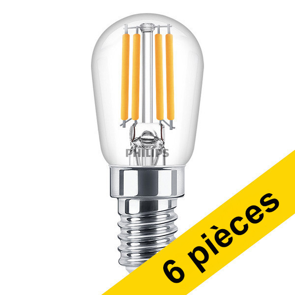 Offre : 6x Philips E14 ampoule LED | sphérique T25S | filament | transparent | 2700K | 1W (12W) LPH02904 - 1