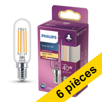 Offre : 6x Philips E14 ampoule LED | tube T25 | filament | transparent | 2700K | 3,4W (40W)