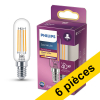 Offre : 6x Philips E14 ampoule LED | tube T25 | filament | transparent | 2700K | 3,4W (40W) LPH04187 - 1
