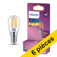 Offre : 6x Philips E14 ampoule LED | tube T25s | filament | transparent | 2700K | 0,8W (12W)
