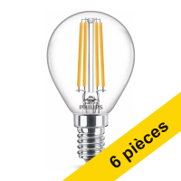 Offre : 6 Philips E14 ampoule LED filament transparente 6,5 W (60 W)