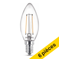 Offre : 6x Philips E14 ampoule LED à filament bougie 1,4W (15W)