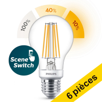 Offre : 6x Philips E27 SceneSwitch ampoule LED poire 7,5W (60W)