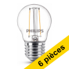 Offre : 6x Philips E27 ampoule LED à filament sphérique blanc chaud 2W (25W) LPH02371 - 1