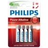 Philips Power Alcaline LR03 Micro piles AAA 4 pièces