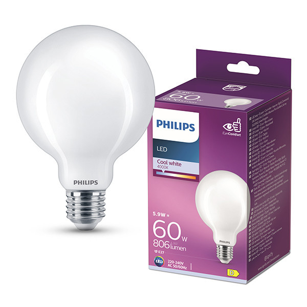 Philips ampoule LED E27 | Globe G95 | Mat | 4000K | 5,9W (60W) LPH04255 - 1
