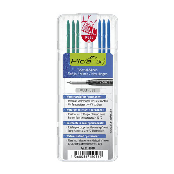 Pica 4040 Dry recharge pour crayon de marquage (8 pièces) 330256 - 1