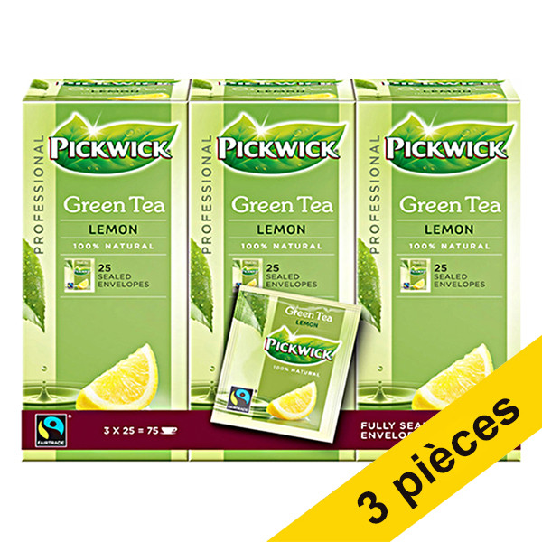 Pickwick Offre : 3x Pickwick Professional Green Tea Lemon (3 x 25 pièces)  404330 - 1