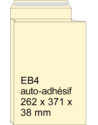 Pochette échantillon crème 262 x 371 x 38 mm - autoadhésive EB4 (10 pièces) 309702-10 209096