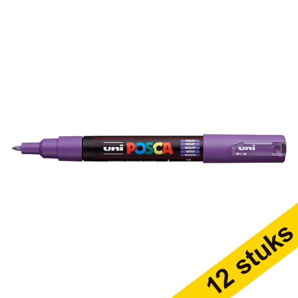 Offre: 12x POSCA PC-1MC marqueur peinture (0,7 - 1 mm conique) - violet 424310 - 1