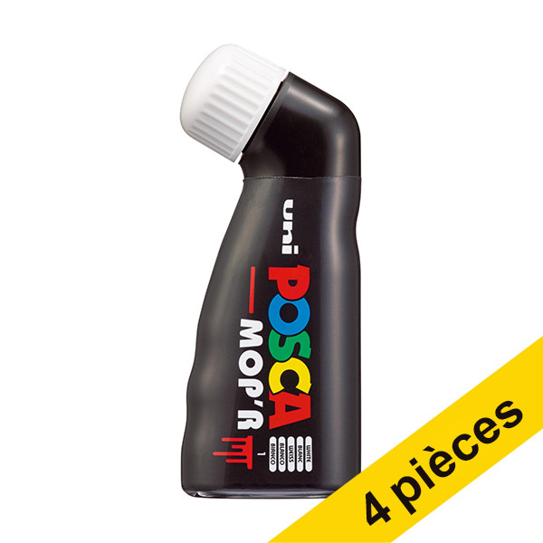 Offre: 4x POSCA PCM-22 MOP'R marqueur peinture (3 - 19 mm ogive) - blanc 424467 - 1
