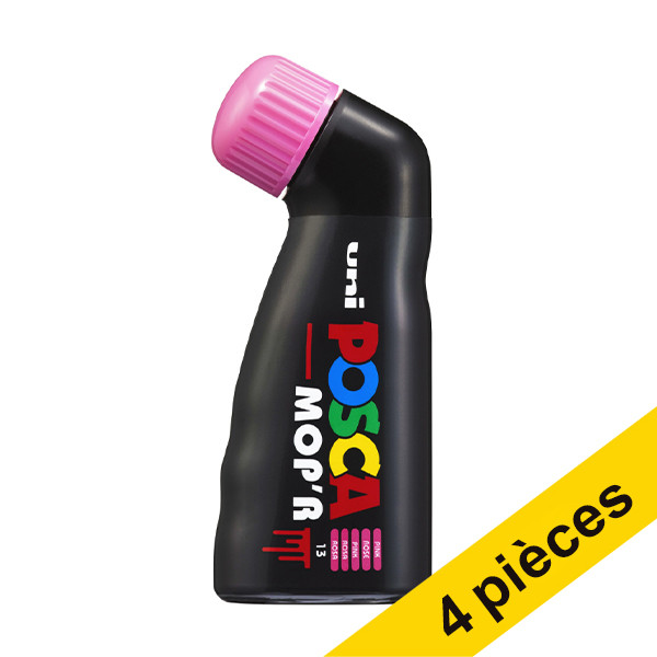 Offre: 4x POSCA PCM-22 MOP'R marqueur peinture (3 - 19 mm ogive) - rose 424463 - 1
