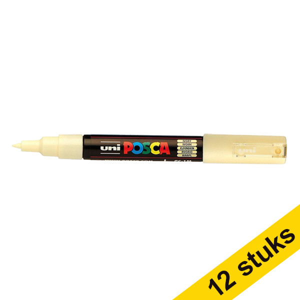 Offre : 12x POSCA PC-1MC marqueur acrylique (0,7 - 1 mm conique) - ivoire 424292 - 1