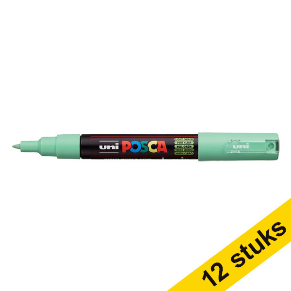 Offre : 12x POSCA PC-1MC marqueur peinture (0,7 - 1 mm conique) - vert clair 424306 - 1