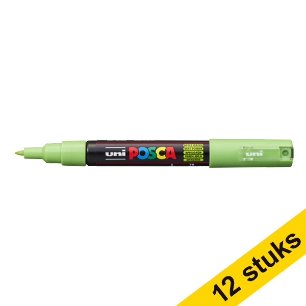 Offre : 12x POSCA PC-1MC marqueur peinture (0,7 - 1 mm conique) - vert pomme 424309 - 1