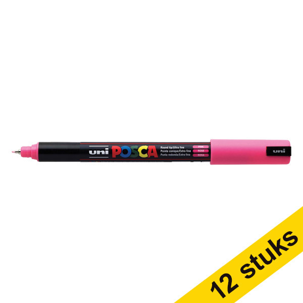 Offre : 12x POSCA PC-1MR marqueur acrylique (0,7 mm ogive) - rose 424275 - 1