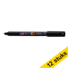 Offre : 12x POSCA PC-1MR marqueur acrylique (0,7mm ogive) - noir 424271 - 1