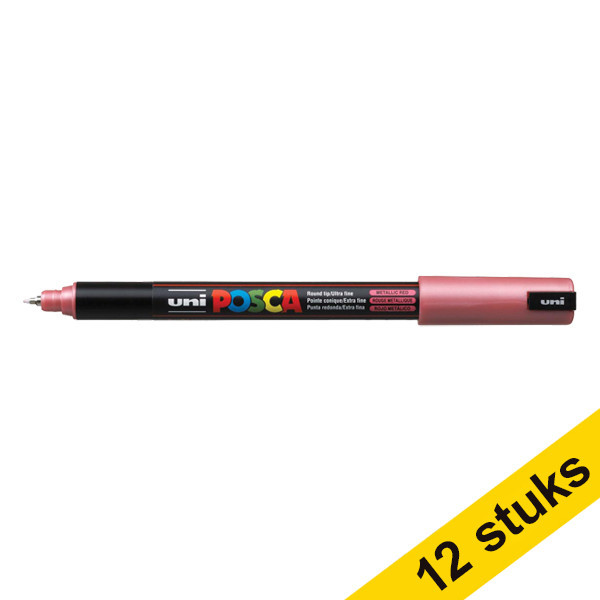 Offre : 12x POSCA PC-1MR marqueur peinture (0,7 mm ogive) - rouge métallique 424278 - 1