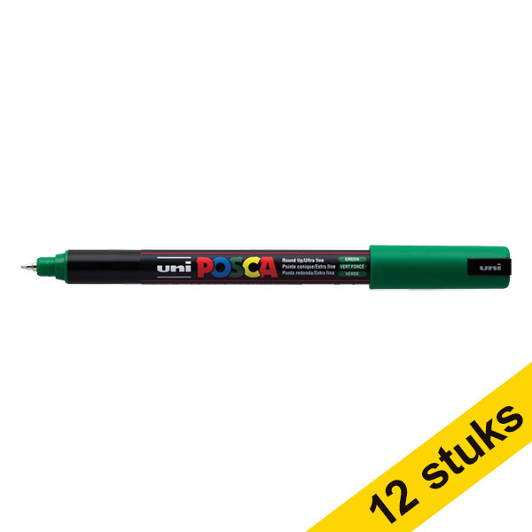Offre : 12x POSCA PC-1MR marqueur peinture (0,7 mm ogive) - vert foncé 424279 - 1