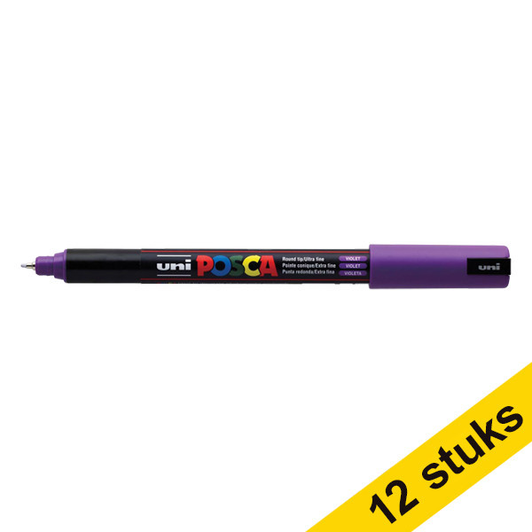 Offre : 12x POSCA PC-1MR marqueur peinture (0,7 mm ogive) - violet 424281 - 1