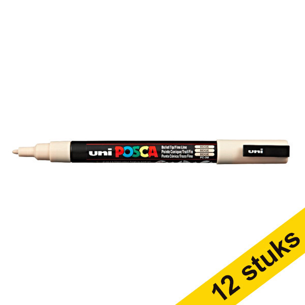 Offre : 12x POSCA PC-3M marqueur peinture (0,9 - 1,3 mm ogive) - beige 424315 - 1