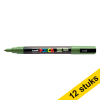 Offre : 12x POSCA PC-3M marqueur peinture (0,9 - 1,3 mm ogive) - kaki 424345 - 1