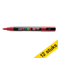 Offre : 12x POSCA PC-3M marqueur peinture (0,9 - 1,3 mm ogive) - rouge foncé