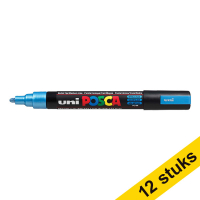 Offre : 12x POSCA PC-5M marqueur peinture (1,8 - 2,5 mm ogive)- bleu métallique