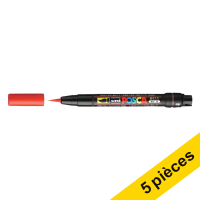 Offre : 5x POSCA brush PCF-350 marqueur acrylique (1 mm pointe pinceau) - rouge