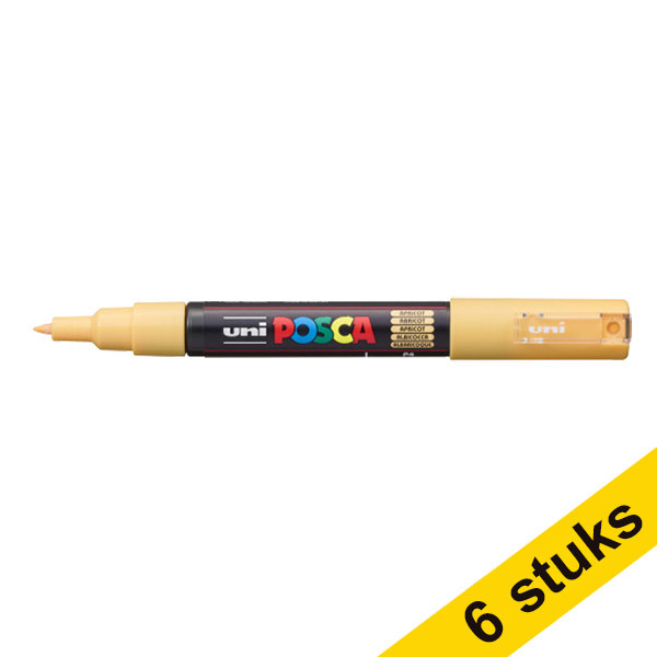 Offre : 6x POSCA PC-1MC marqueur peinture (0,7 - 1 mm conique) - abricot 424282 - 1