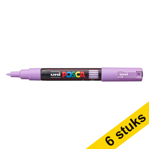 Offre : 6x POSCA PC-1MC marqueur peinture (0,7 - 1 mm conique) - lavande 424296 - 1