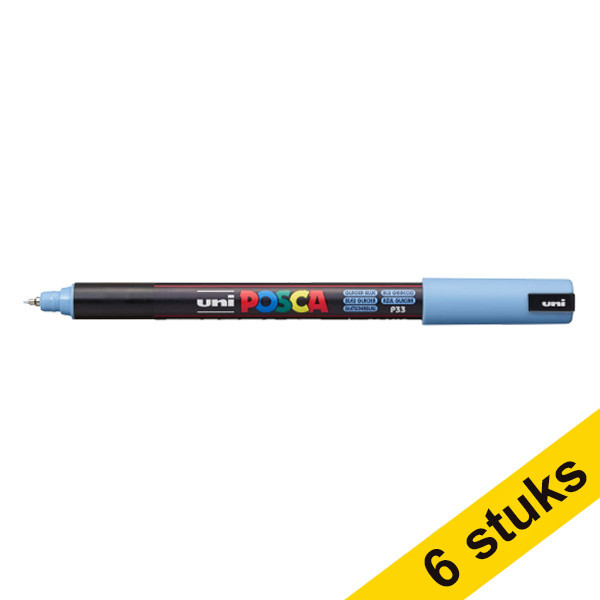 Offre : 6x POSCA PC-1MR marqueur acrylique (0,7 mm ogive) - bleu glacier 424268 - 1