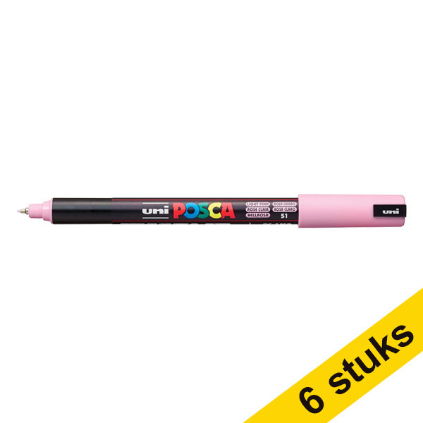 Offre : 6x POSCA PC-1MR marqueur peinture (0,7 mm ogive) - rose clair 424276 - 1