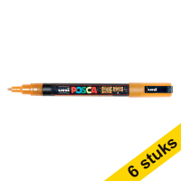 Offre : 6x POSCA PC-3ML marqueur acrylique (0,9 - 1,3 mm ogive) - orange pailleté