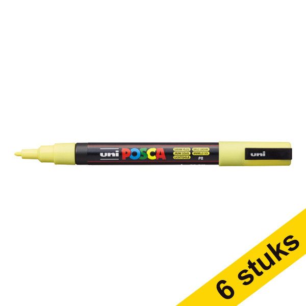 Offre : 6x POSCA PC-3M marqueur peinture (0,9 - 1,3 mm ogive) - jaune soleil 424325 - 1
