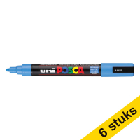 Offre : 6x POSCA PC-5M marqueur acrylique (1,8 - 2,5 mm ogive) - bleu ciel