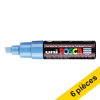 Offre : 6x POSCA PC-8K marqueur acrylique (8 mm biseautée) - bleu clair 424413 - 1