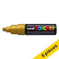 Offre : 6x POSCA PC-8K marqueur acrylique (8 mm biseautée) - or