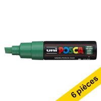 Offre : 6x POSCA PC-8K marqueur acrylique (8 mm biseautée) - vert foncé