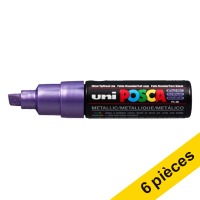 Offre : 6x POSCA PC-8K marqueur acrylique (8 mm biseautée) - violet métallique