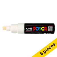 Offre : 6x POSCA PC-8K marqueur peinture (8 mm biseautée) - blanc