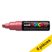 Offre : 6x POSCA PC-8K marqueur peinture (8 mm biseautée) - rouge métallique