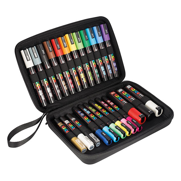 Posca PC-1MC/PC-3M/PC-5M/PC-8K set de marqueurs peinture dans un étui de luxe (24 pièces) PC24001 424484 - 1