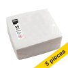Offre : 5x ProNappe serviettes en papier 2 plis 20 x 20 cm (50 pièces) - blanc